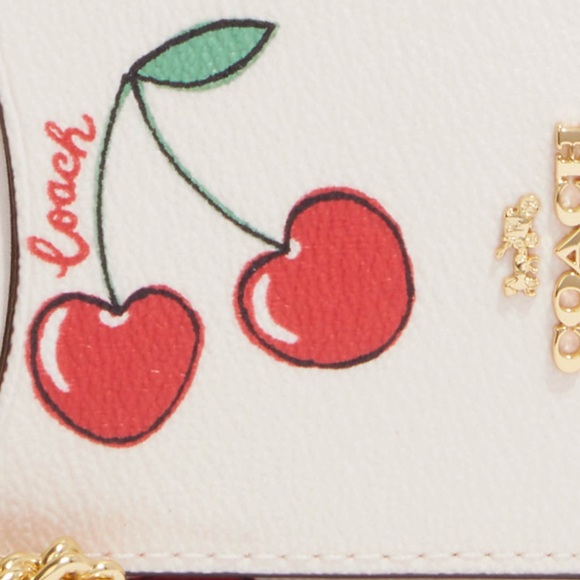 Zip Card Case With Heart Cherry Print - Picture 6 of 6